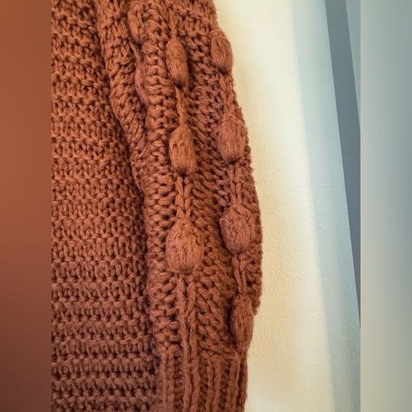 Chunky Knit Cardigan- Rose Color - Picture 11 of 12